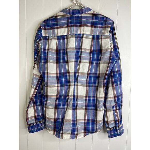 Frank & Eileen Barry Long Sleeve Linen/Cotton Blend V Neck Buttondown Top Size L - Picture 9 of 9